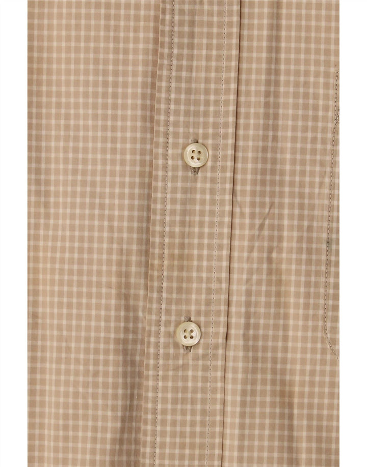 EDDIE BAUER Mens Tall Shirt XL Beige Gingham Cotton Vintage Eddie Bauer and Second-Hand Eddie Bauer from Messina Hembry 