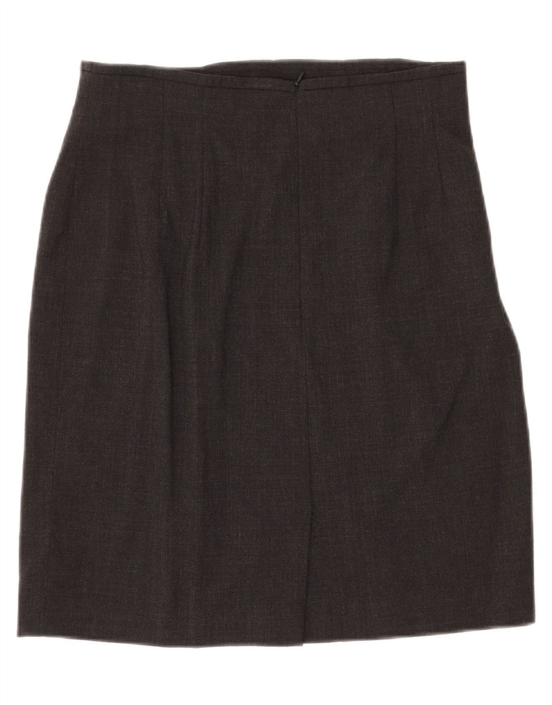 ESCADA Womens Elements Straight Skirt EU 38 Medium W30 Grey Wool Vintage Escada and Second-Hand Escada from Messina Hembry 