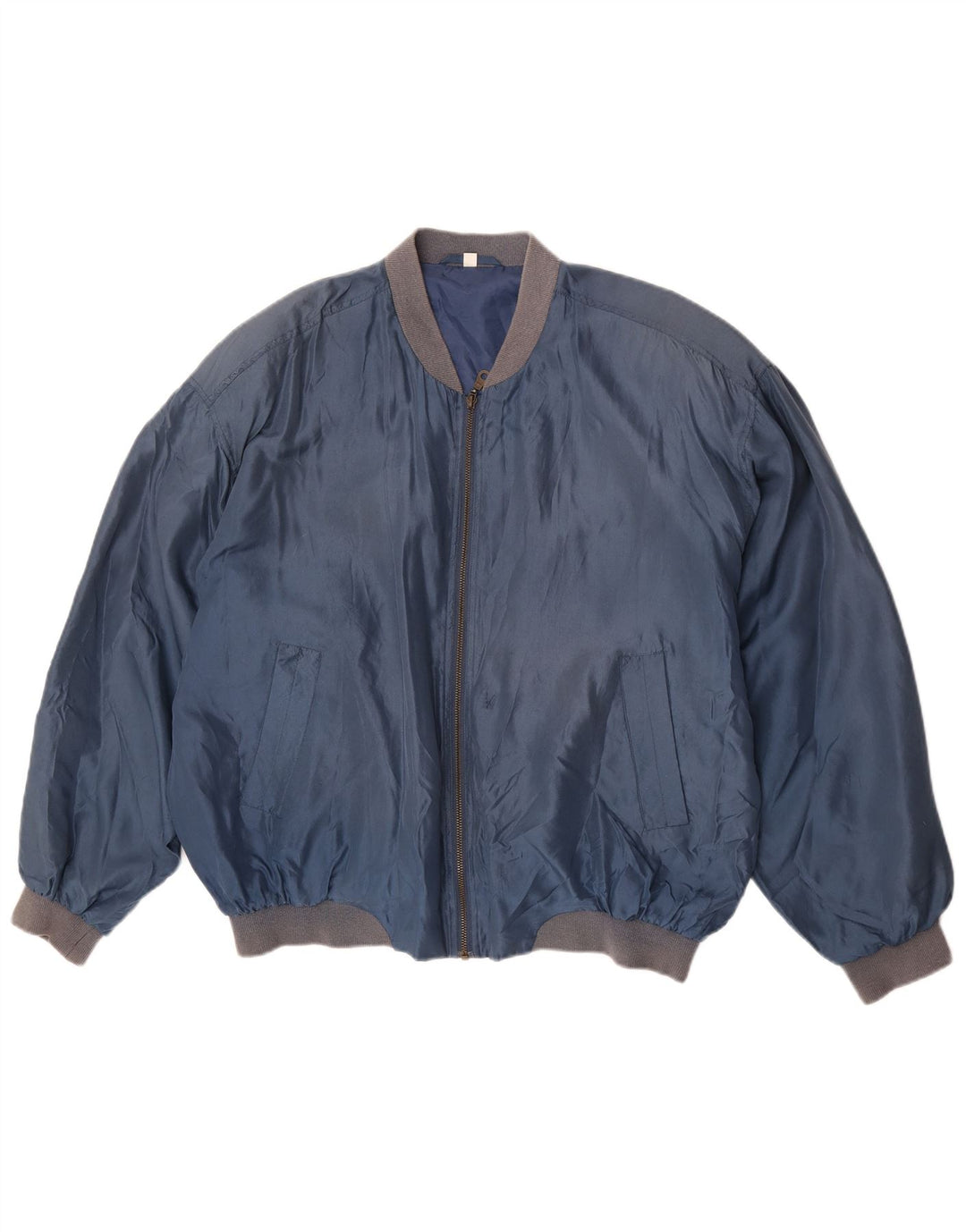 Vintage muška bomber jakna UK 42 XL plava svila