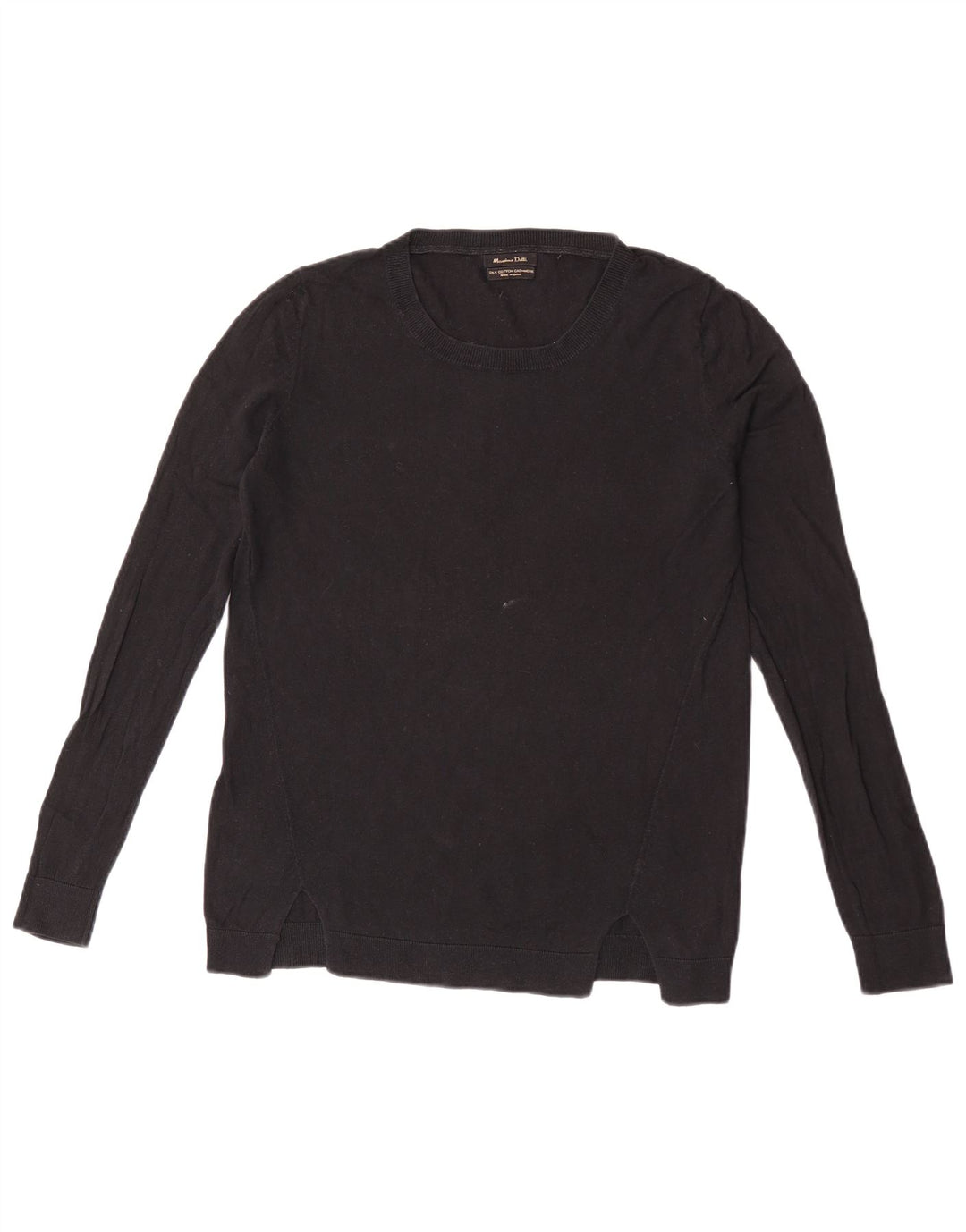 Ženski džemper s okruglim izrezom Massimo Dutti UK 14 Srednji crni pamuk