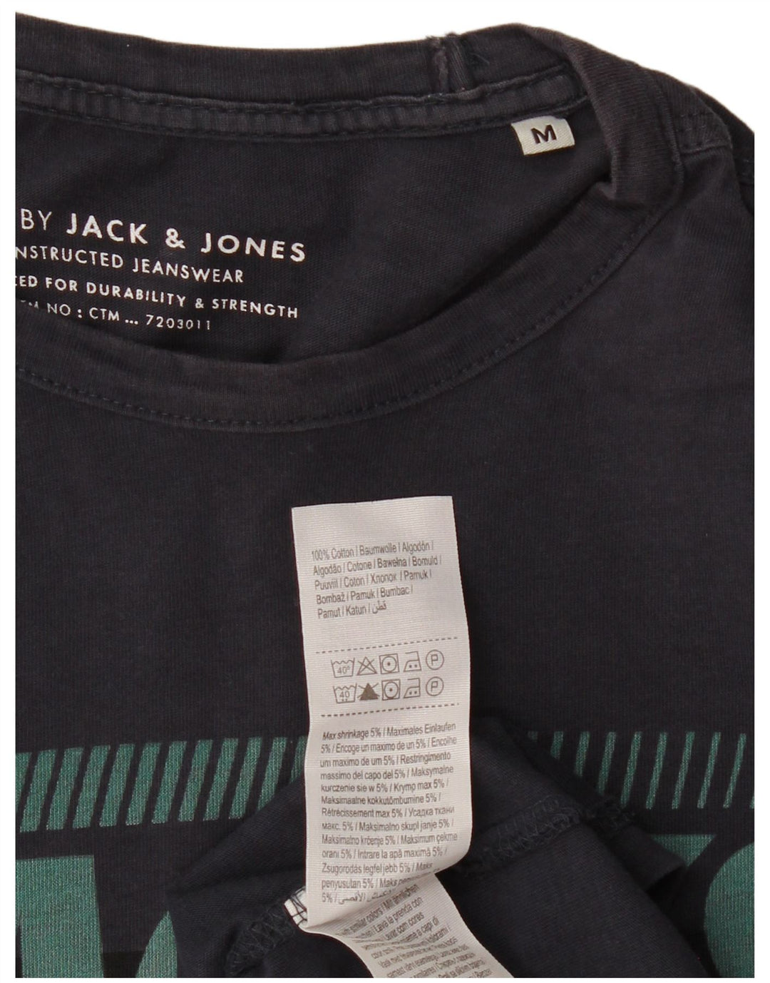 JACK & JONES Muška majica kratkih rukava s grafičkim motivima Srednji tamnoplavi pamuk