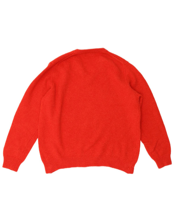 Henry Cottons ženski džemper s V-izrezom UK 18 XL Crvena vunena