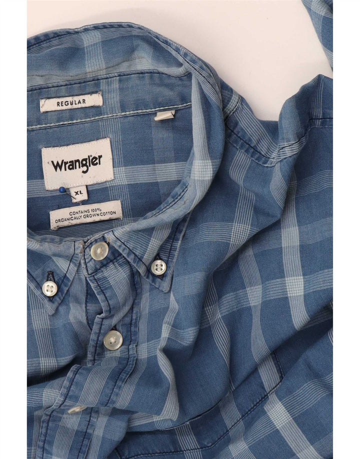 Wrangler muška majica standardnog kroja XL plavi karirani pamuk