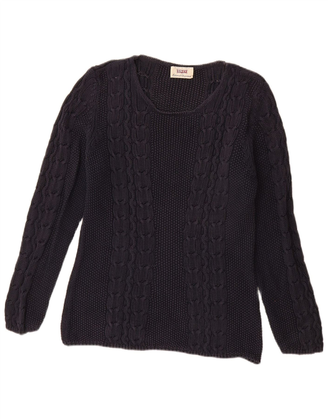 SISLEY Ženski džemper s brodskim izrezom UK 14 Srednje tamnoplava