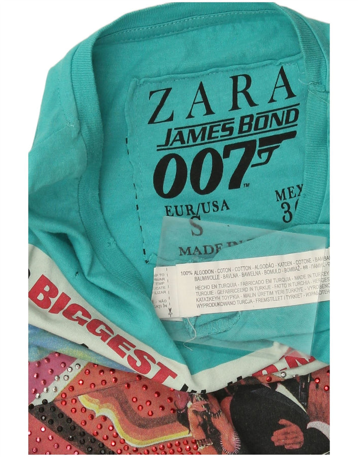 Zara muška majica kratkih rukava s grafičkim motivima, mali plavi pamuk