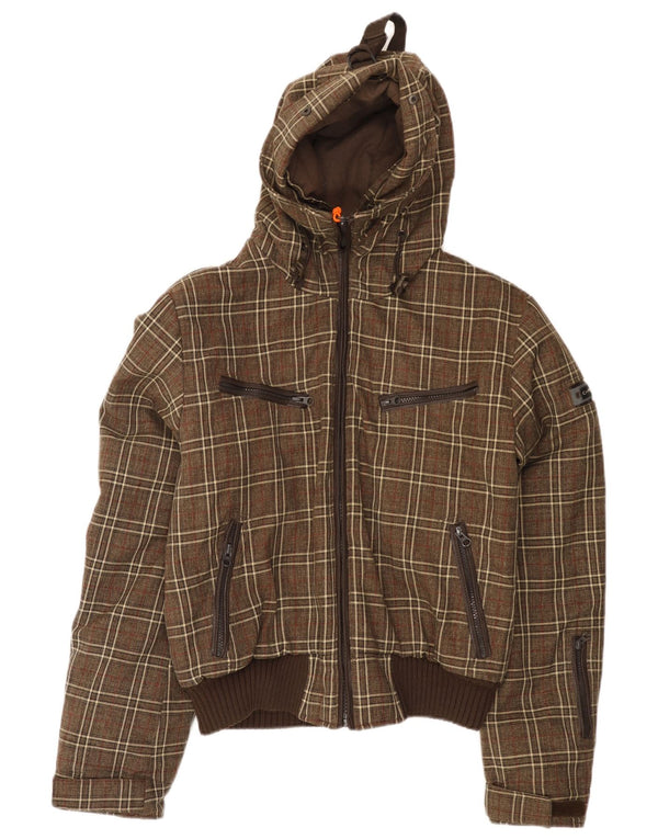 Canadiens muška bomber jakna s kapuljačom UK 38 srednji kaki karirani poliester