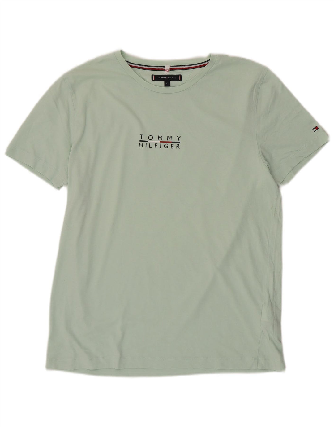 TOMMY HILFIGER Ženska grafička majica kratkih rukava UK 16 Large Green Cotton