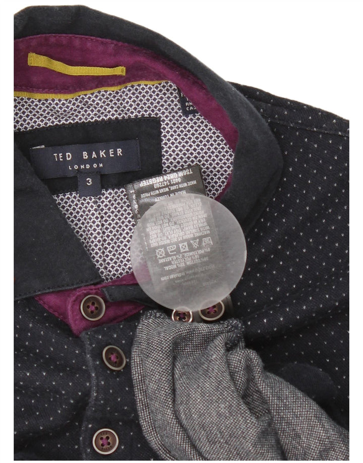 Ted Baker muška polo majica veličina 3, srednje tamnoplavi pamuk na točkice