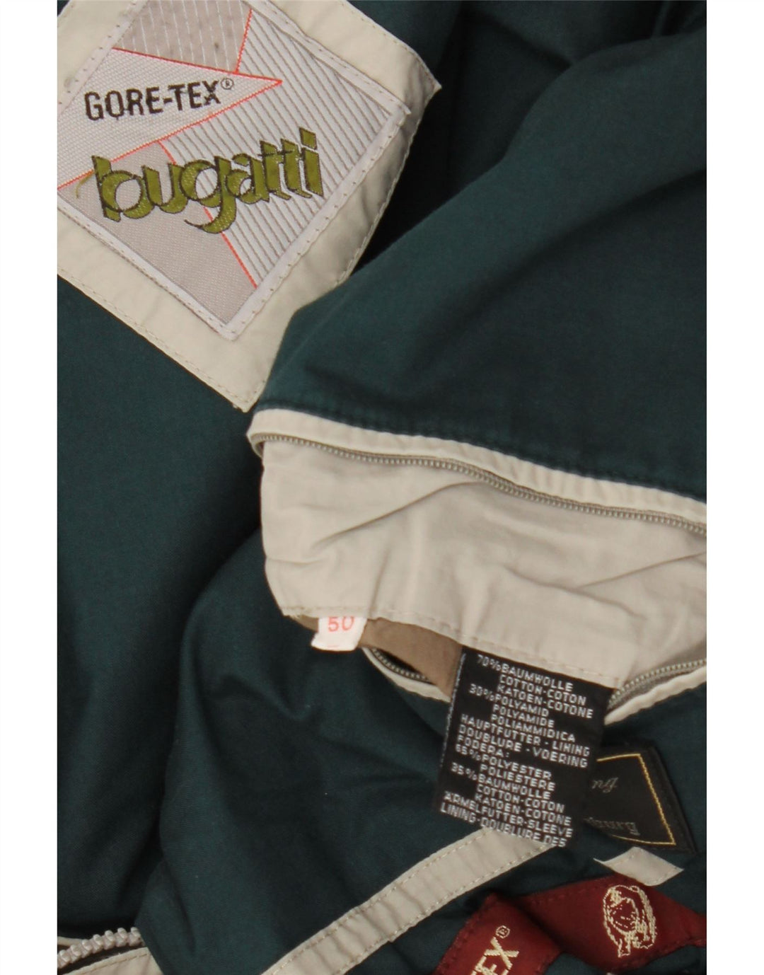 BUGATTI Muška Gore-Tex vjetrovka kaput IT 50 veliki sivi pamuk