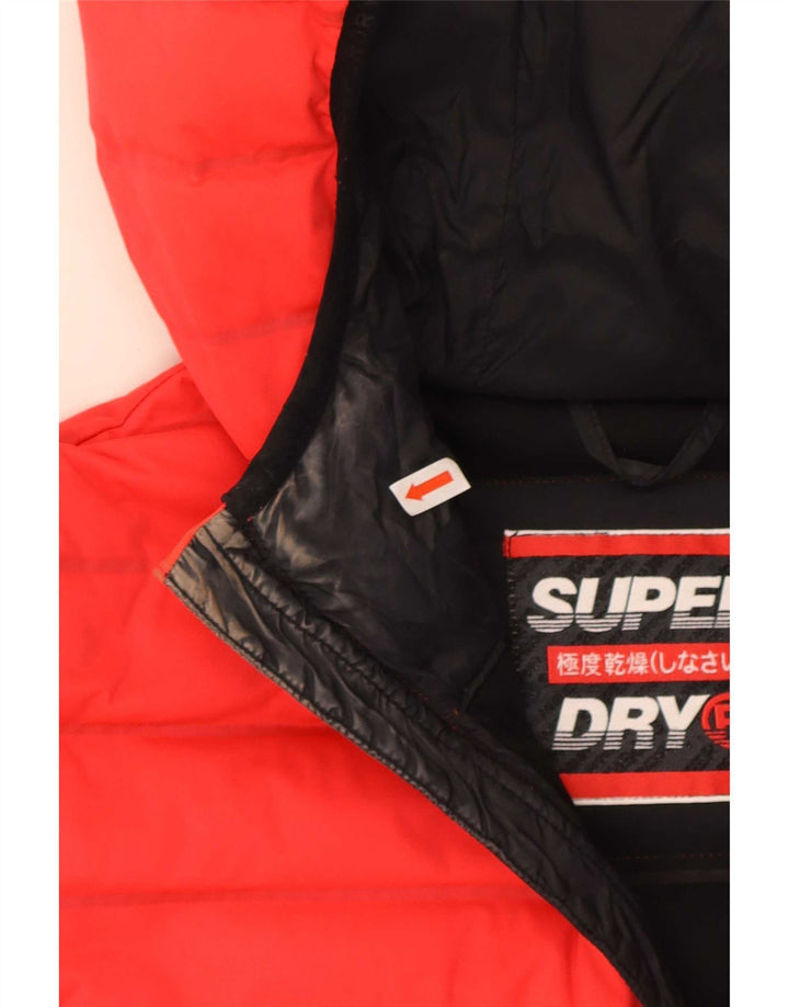 Superdry ženska podstavljena jakna s kapuljačom UK 10 mali crveni poliester