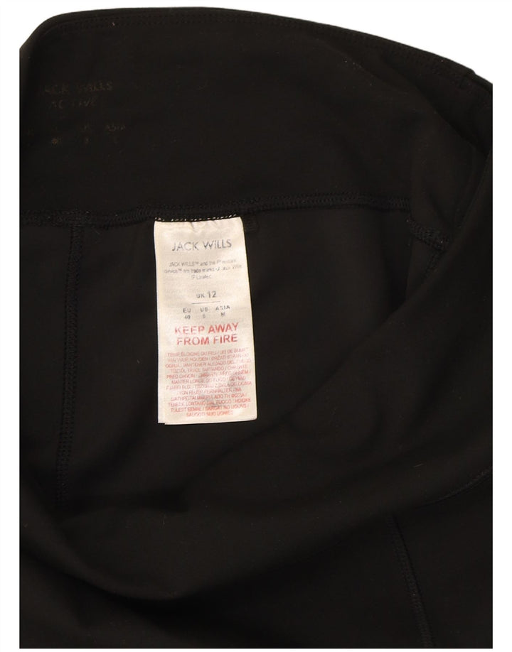 JACK WILLS Womens Leggings UK 12 Medium  Black Striped Polyester