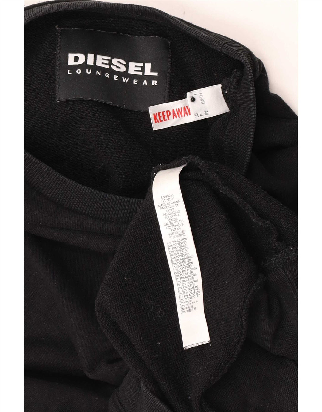 Diesel Ženski džemper s grafičkim motivima UK 14 Srednji crni pamuk