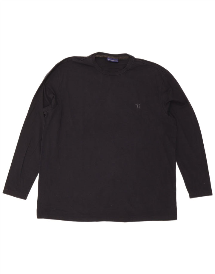 TRUSSARDI JEANS Muška majica dugih rukava 2XL crni pamuk