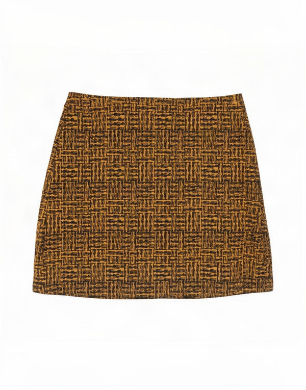 Marks & Spencer ženska mini suknja UK 14 velika W36 smeđa geometrijski poliester