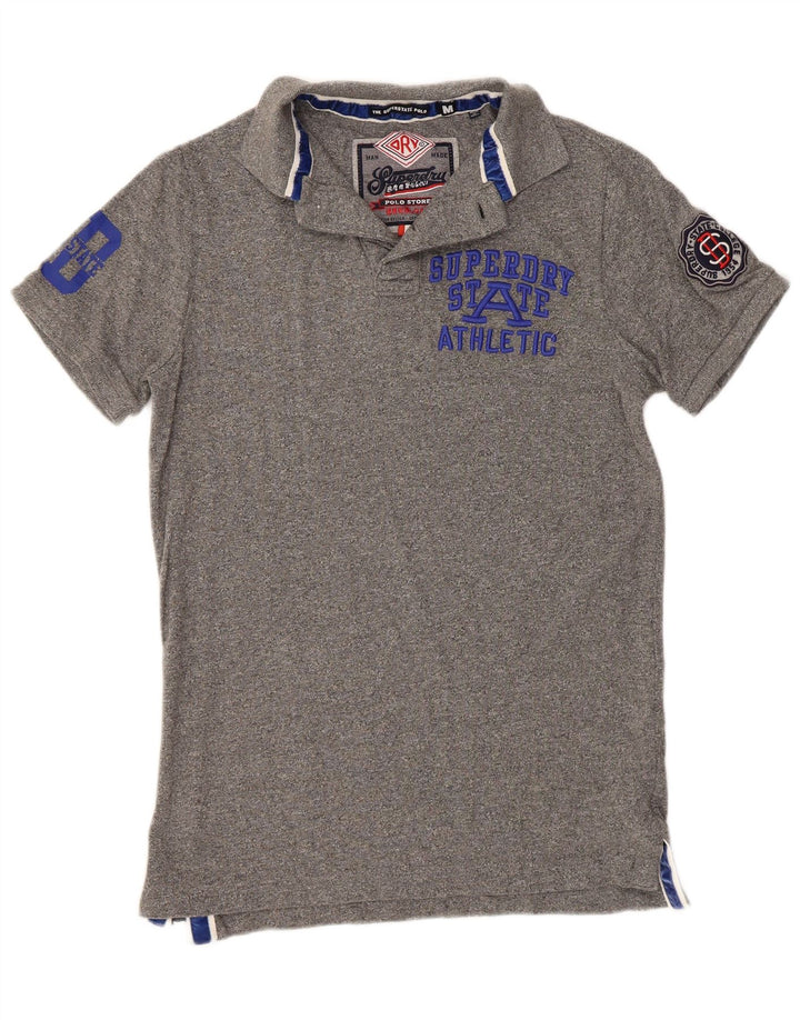 SUPERDRY muška grafička polo majica srednje sivi pamuk