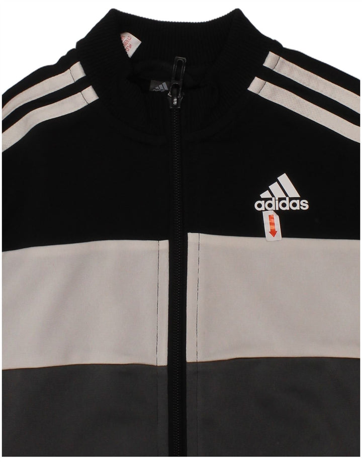 ADIDAS Gornja jakna trenirke za dječake 4-5 godina, crna poliesterska boja
