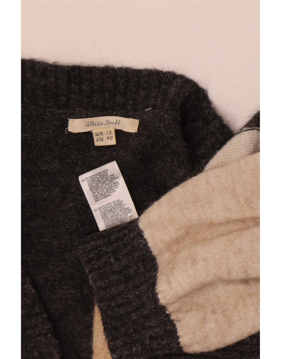 White Stuff Ženski otvoreni kardigan džemper UK 12 Medium Grey Colourblock