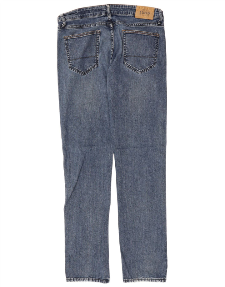 IZOD Muške udobne rastezljive ravne traperice W34 L34 Plavi pamuk