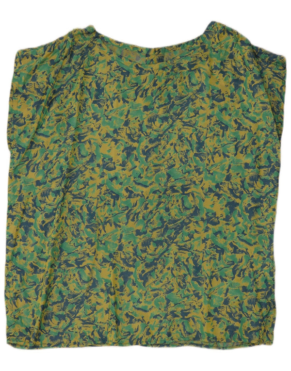 Vintage gornji dio ženske bluze UK 18 XL Zeleni cvjetni