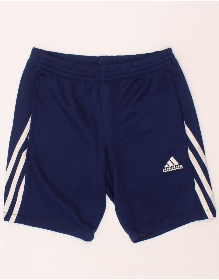 ADIDAS Boys Climalite Sport Shorts 9-10 Years Medium Navy Blue Polyester Vintage Adidas and Second-Hand Adidas from Messina Hembry 