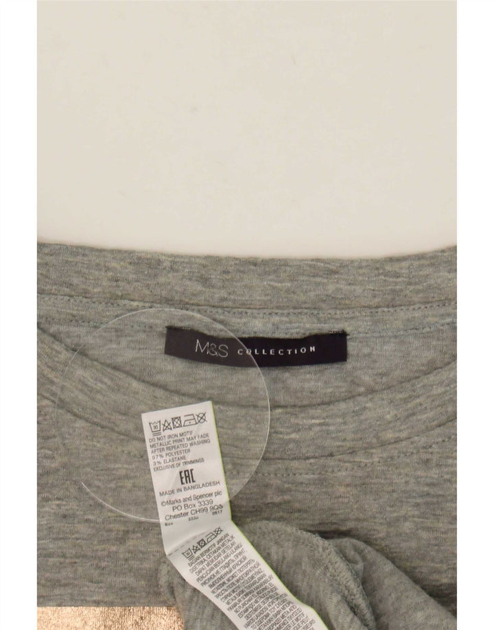 Marks & Spencer ženska majica dugih rukava s grafikama UK 16 Large Gray Colourblock
