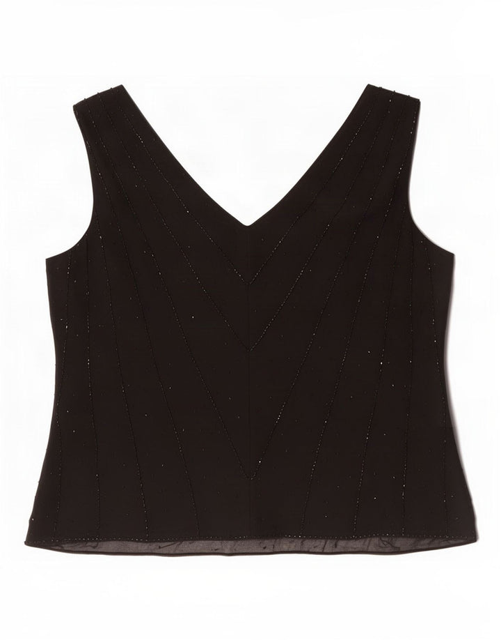 Marks & Spencer ženska majica bez rukava UK 20 2XL crna svila