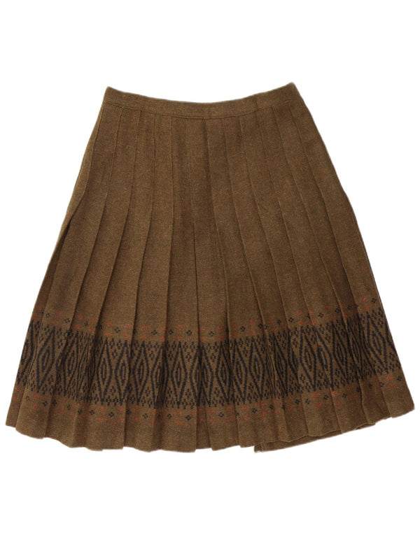 Vintage ženska plisirana suknja u obliku noža W30 srednje geometrijske boje kaki