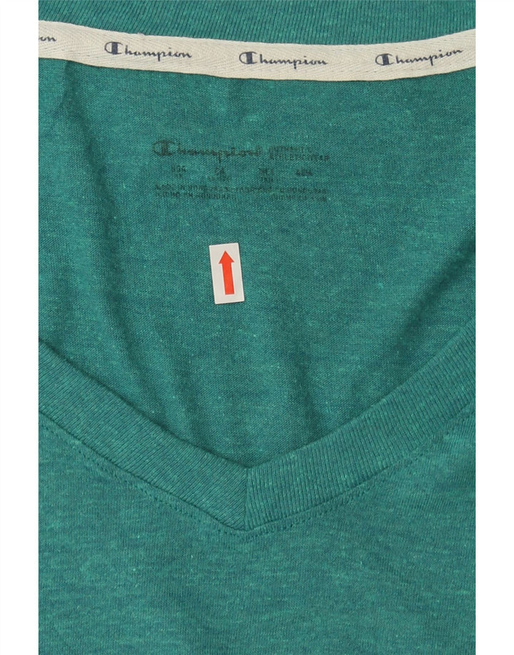 CHAMPION Womens T-Shirt Top UK 18 XL Turquoise Polyester Vintage Champion and Second-Hand Champion from Messina Hembry 