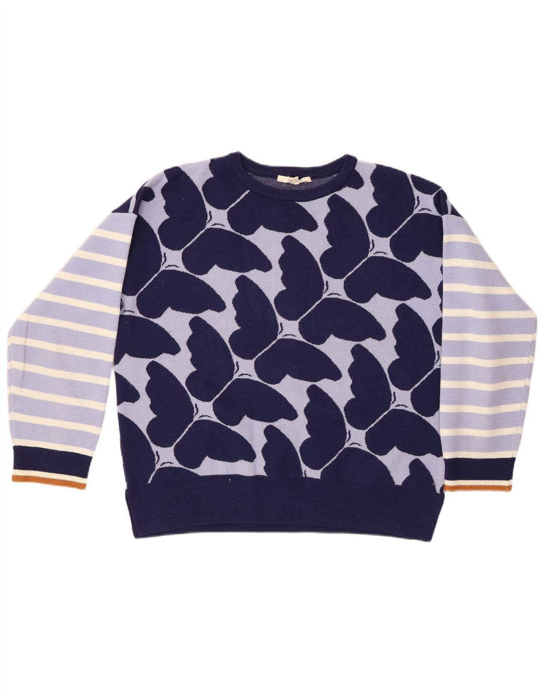 WHITE STUFF Ženski džemper s okruglim izrezom UK 14 Veliki tamnoplavi na pruge