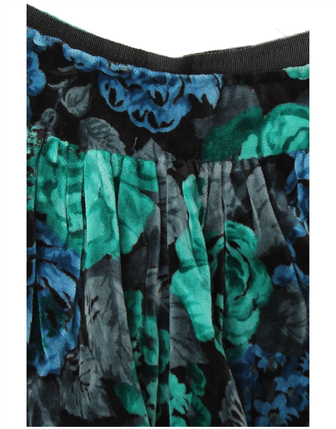 Vintage ženska baršunasta suknja A-kroja W28 srednje raznobojna cvjetna