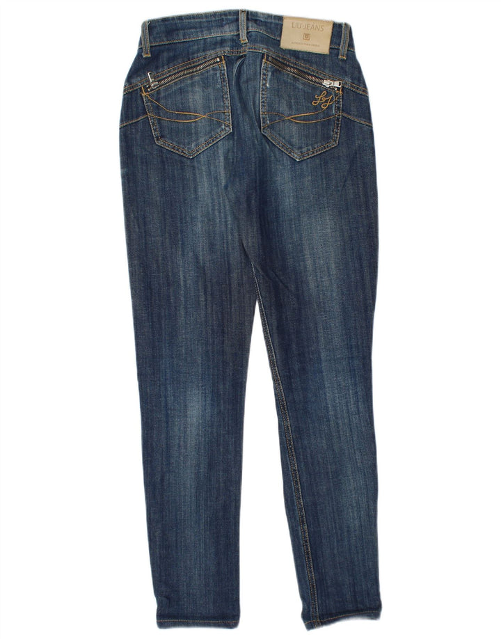 LIU JO Womens Distressed Slim Jeans  W27 L28 Blue Cotton