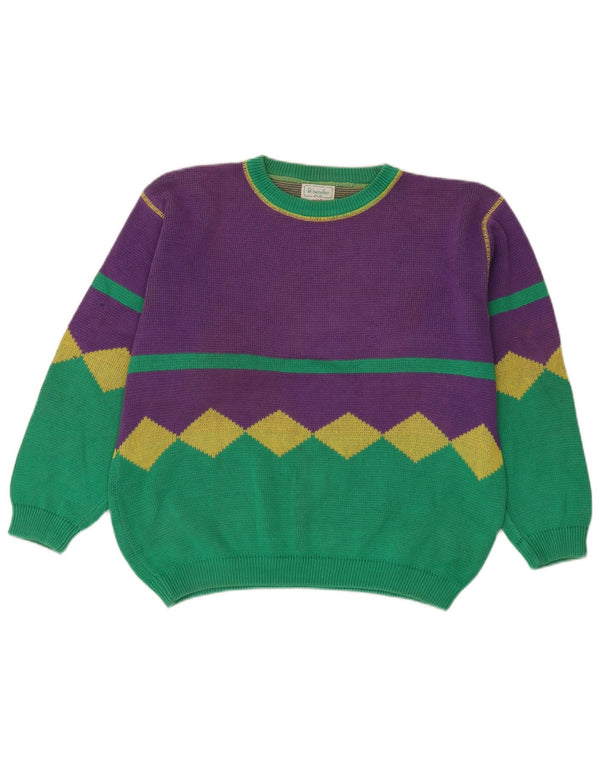 Benetton ženski džemper s brodskim izrezom IT 48 XL Pamuk u ljubičastoj boji