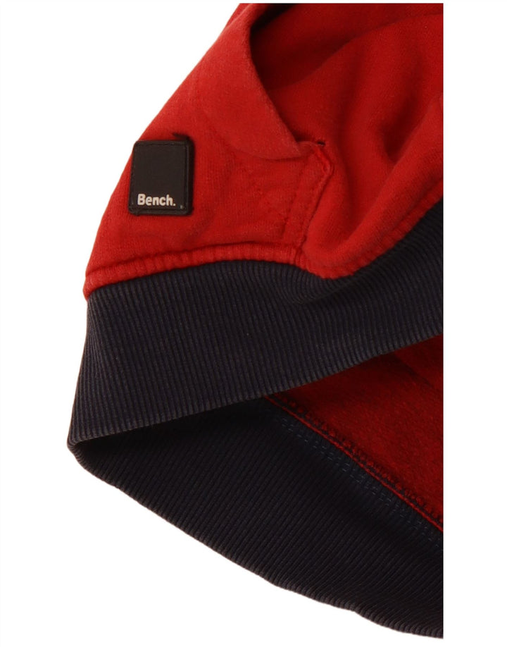 BENCH Dječački grafički džemper s kapuljačom 11-12 godina, crveni pamuk