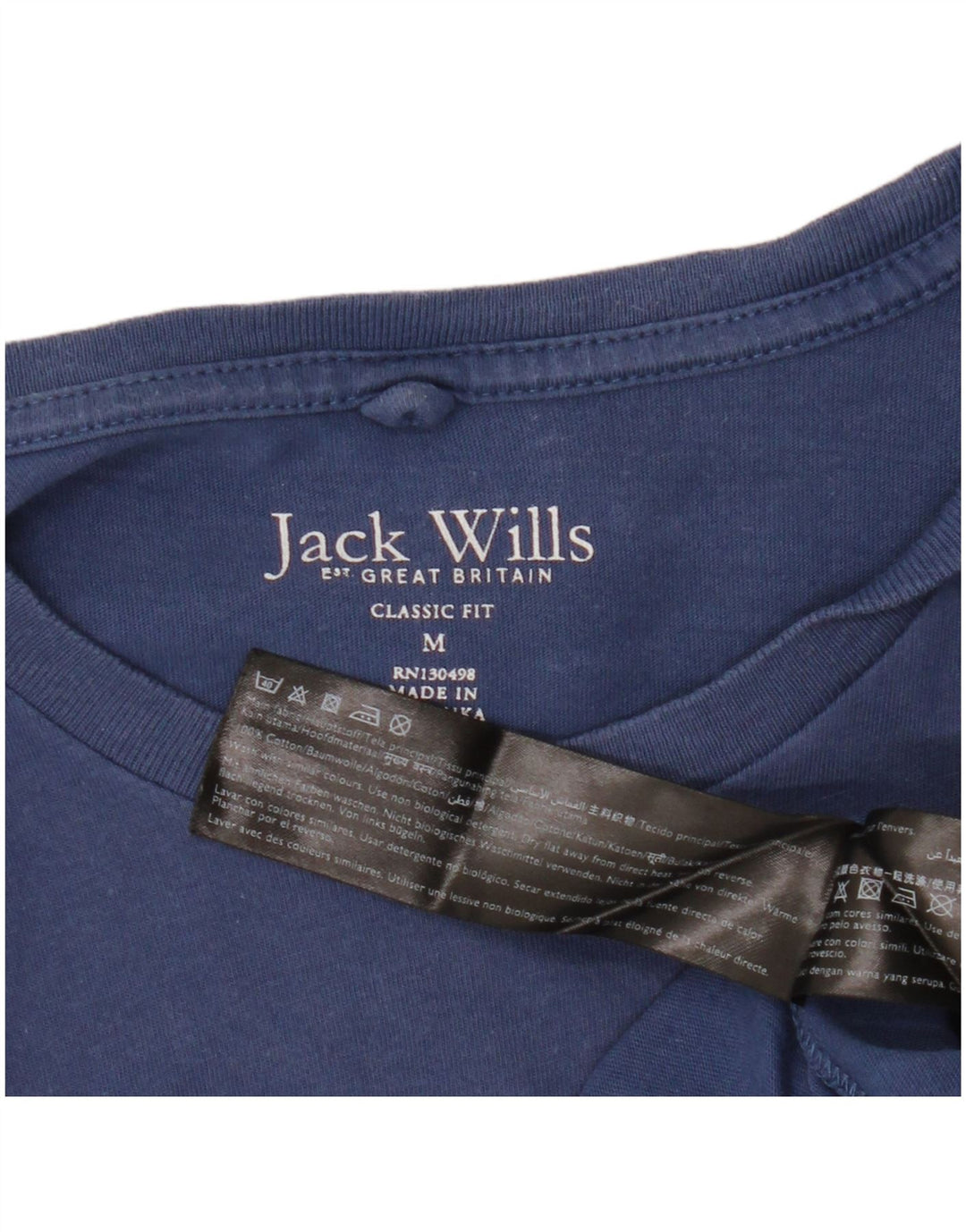 Jack Wills Muška klasična majica kratkih rukava Srednje plavi pamuk