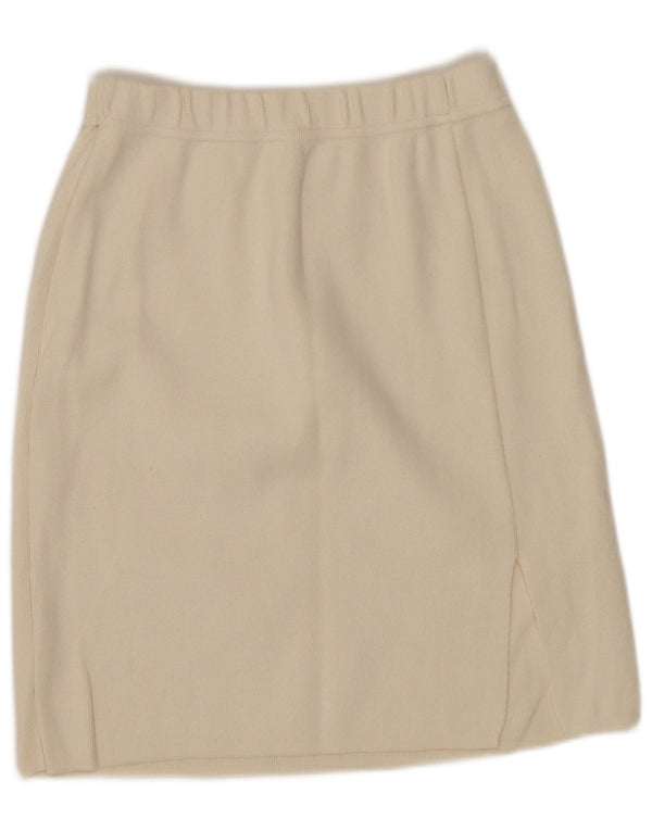 VINTAGE ženska ravna suknja UK 6 XS W24 sivobijeli pamuk