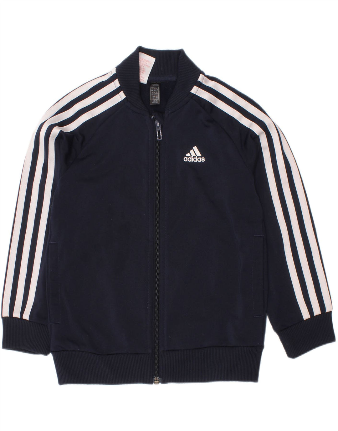 Gornja jakna od trenirke Adidas za dječake 5-6 godina tamnoplavi poliester
