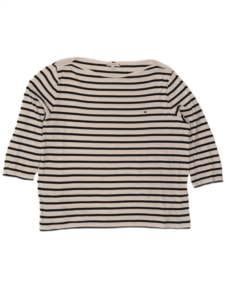 TOMMY HILFIGER Ženska majica s 3/4 rukavima UK 24 4XL Pamuk s bijelim prugama