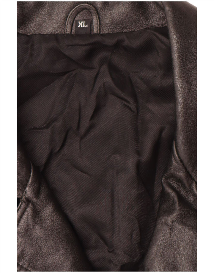 Vintage muška kožna jakna UK 42 XL crna koža