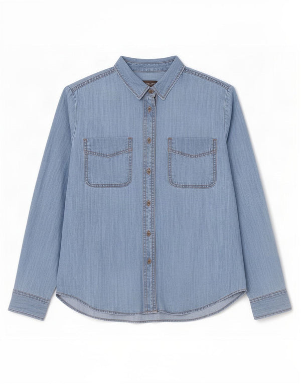 Marks & Spencer ženska prevelika traper košulja UK 10 Small Blue Lyocell