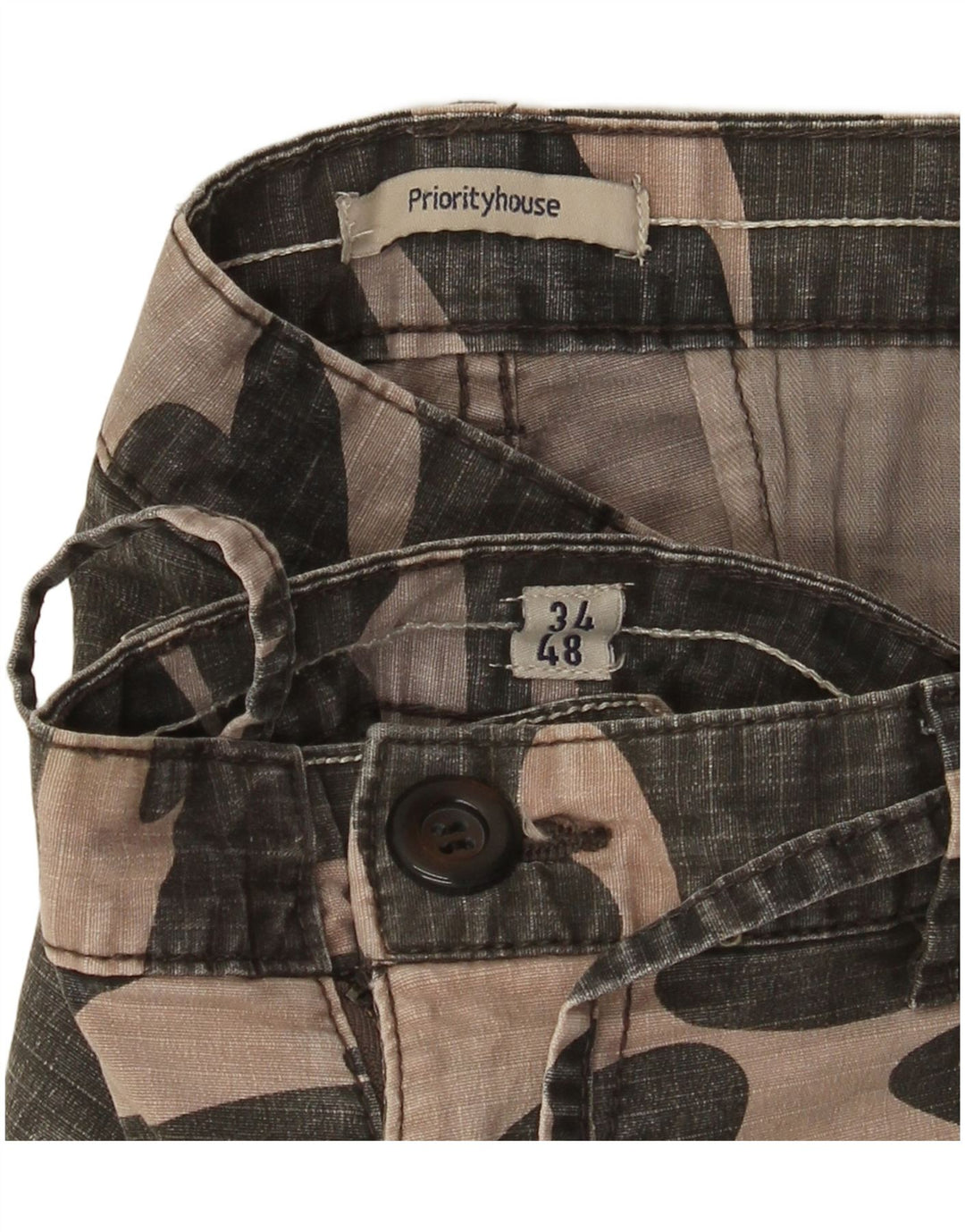 VINTAGE muške kargo kratke hlače W34, veliki kaki kamuflažni pamuk