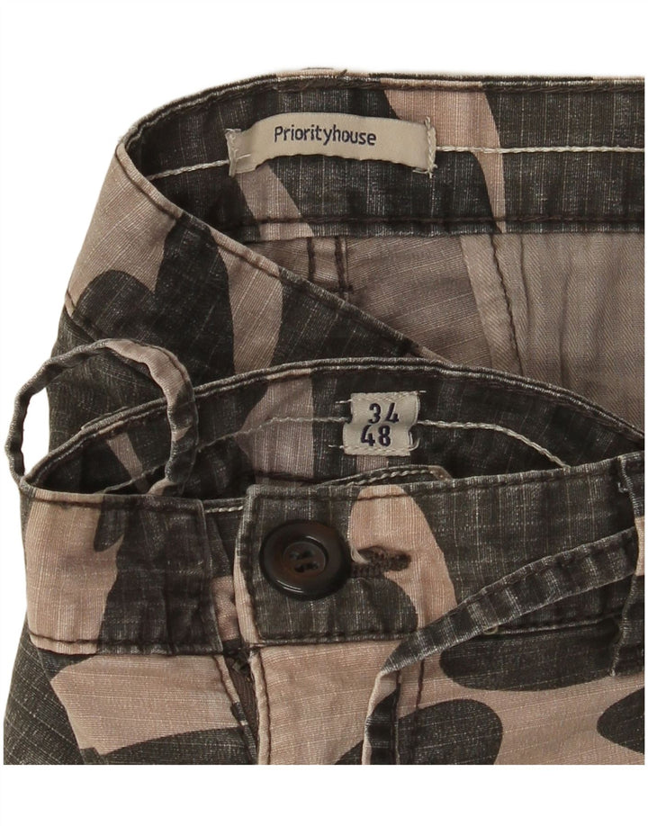 VINTAGE muške kargo kratke hlače W34, veliki kaki kamuflažni pamuk