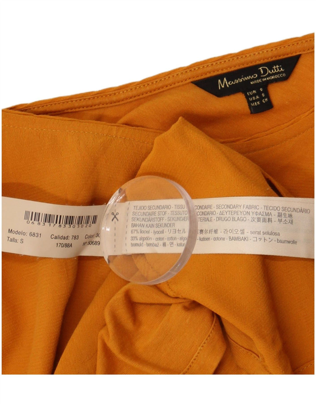 Ženska majica dugih rukava Massimo Dutti UK 10 Small Yellow Lyocell