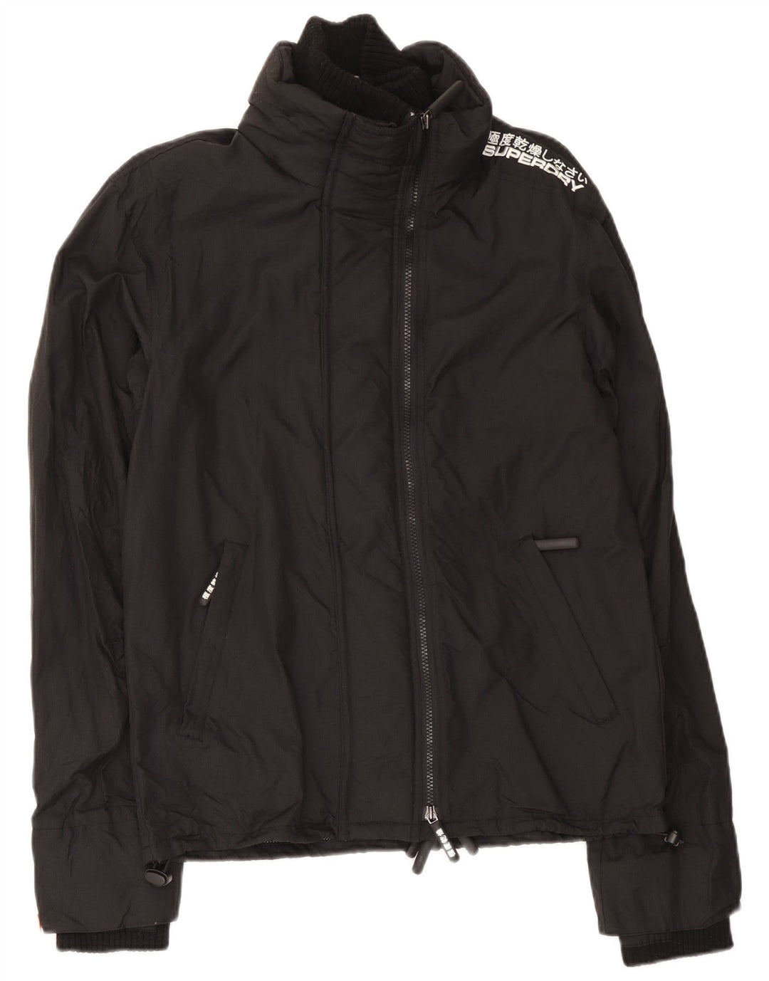 Superdry muška grafička vjetrovka jakna UK 38 srednje crni najlon