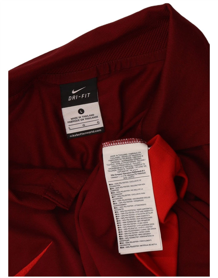 Nike muška polo majica Dri Fit Large Red Colourblock Poliester