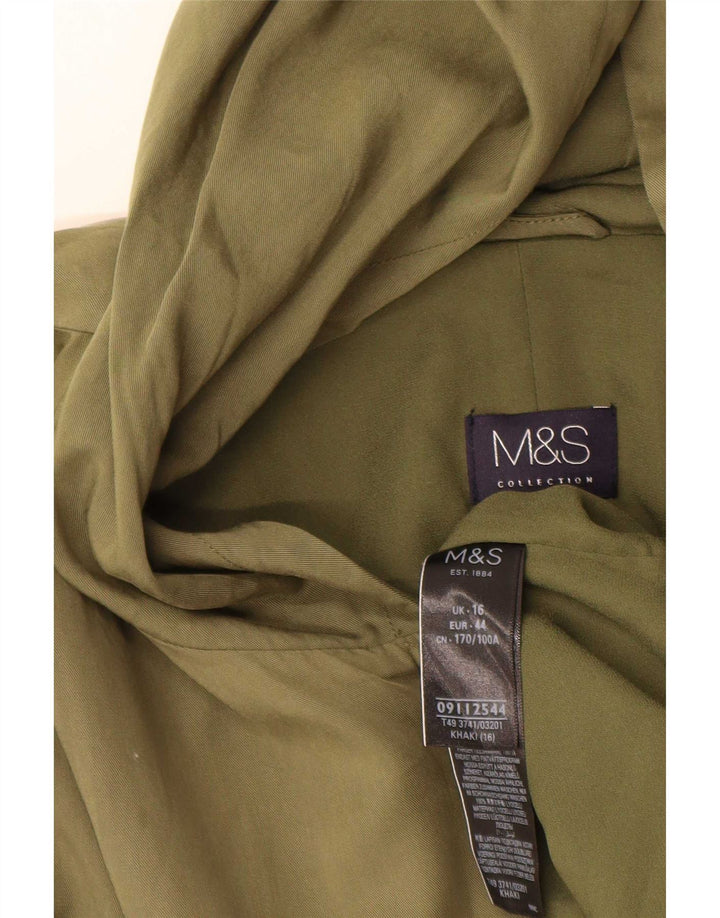 Marks & Spencer ženska jakna parka s kapuljačom UK 16 veliki kaki poliester