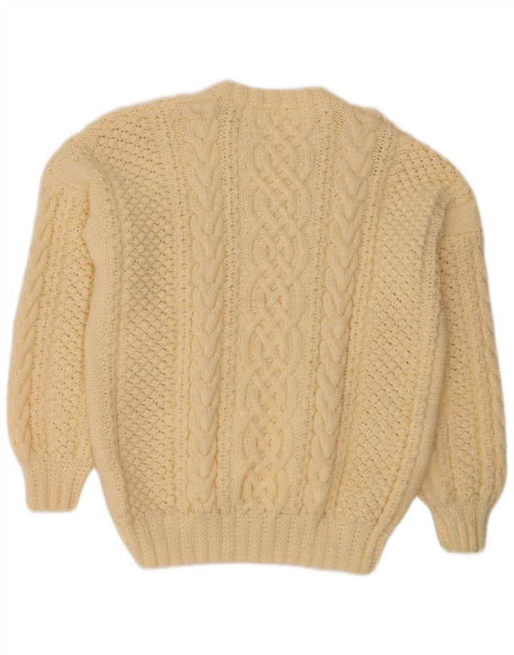 VINTAGE ženski džemper s okruglim izrezom UK 14 Large Off White