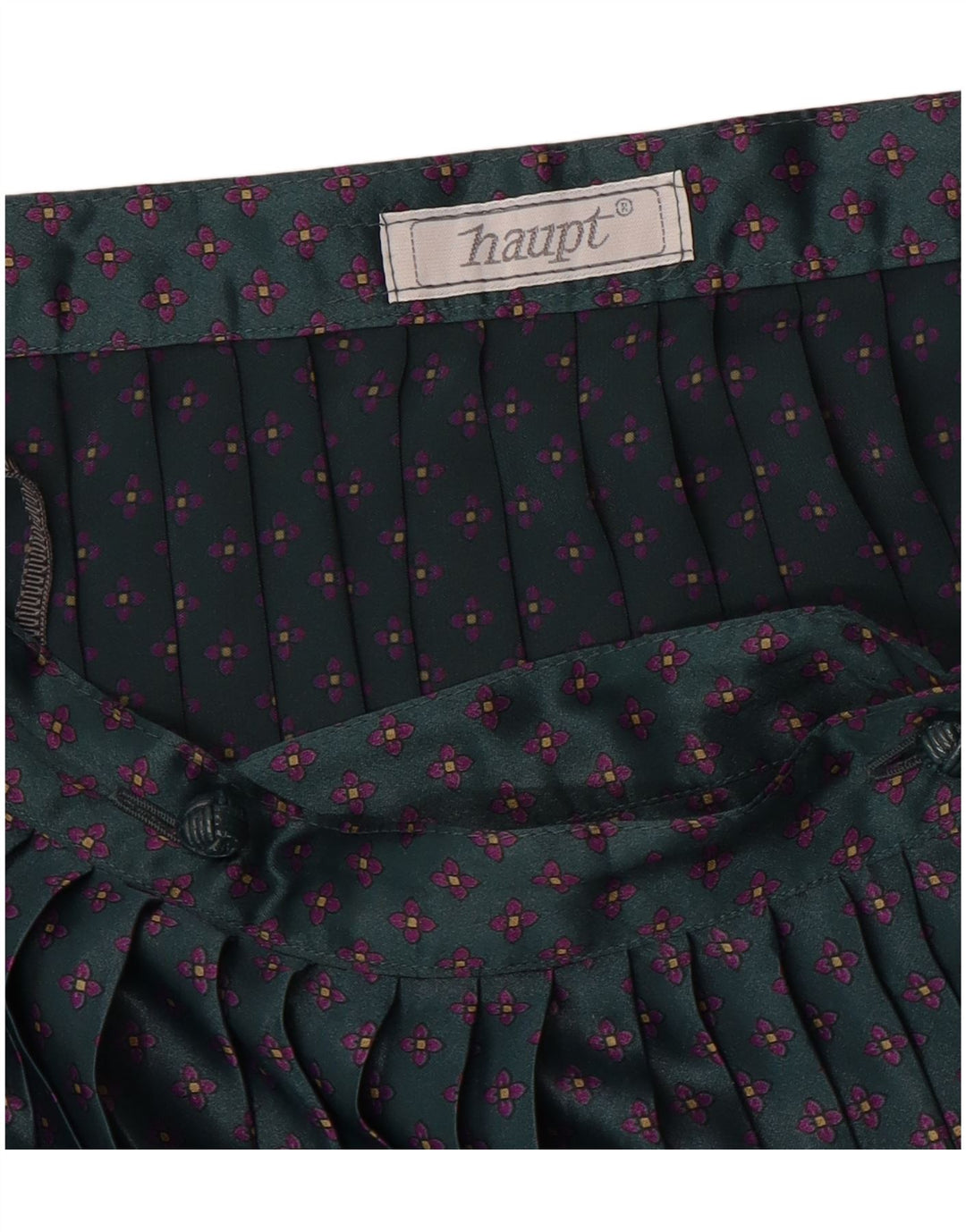 Haupt ženska plisirana suknja s nožem W28 srednje zelene cvjetne boje