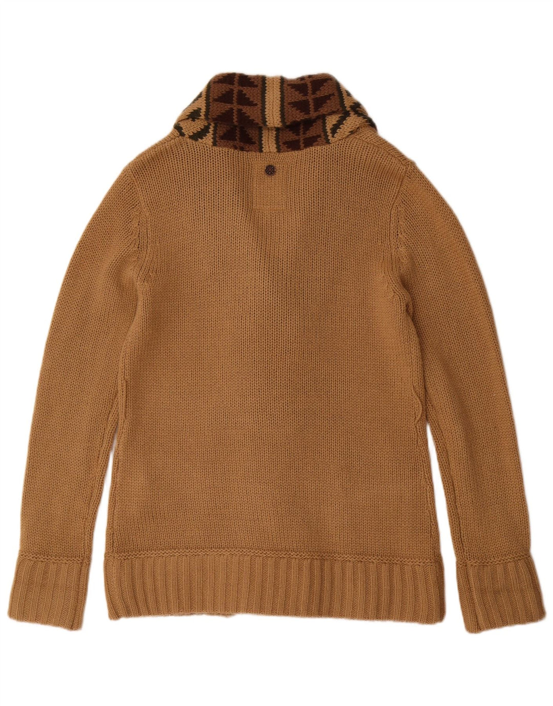 KHUJO ženski kardigan pulover UK 16 veliki bež geometrijski akril