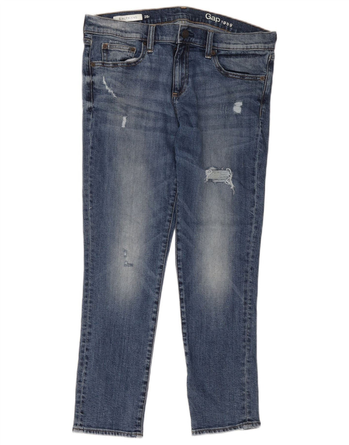 Gap Ženske Girlfriend Distressed Slim Jeans W28 L26 Plavi pamuk