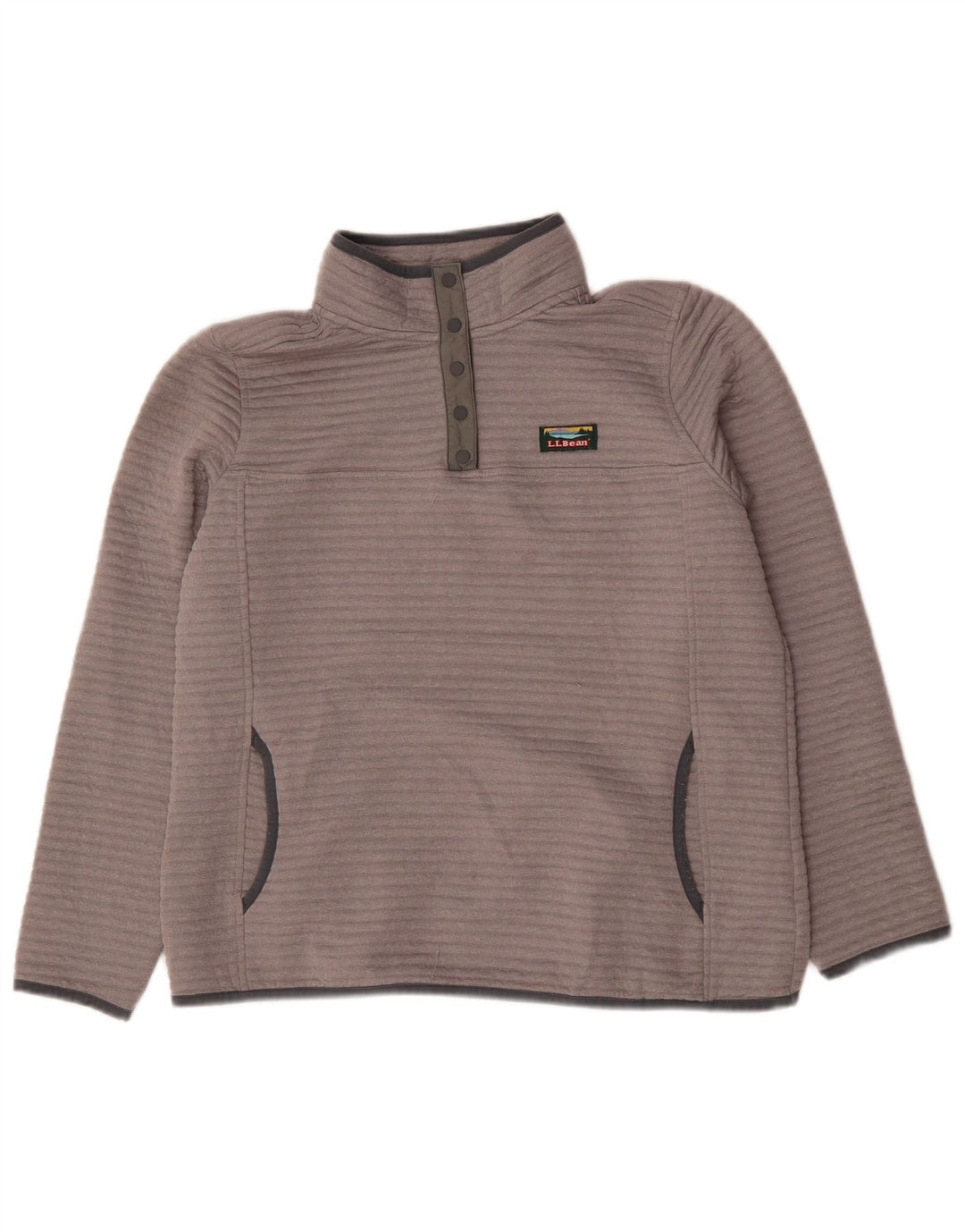 L.L.Bean Ženska majica s dugmadima i izrezom UK 16 Veliki sivi poliester